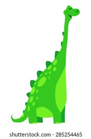 Cute cartoon green dinosaur