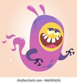 Cute cartoon green ghost. Vector Halloween monster character isolated