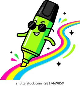 A cute cartoon green