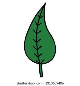 cute cartoon of a green leaf