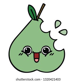 cute cartoon of a green pear