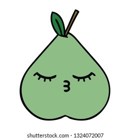 cute cartoon of a green pear