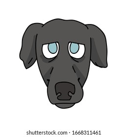 Cute cartoon greyhound puppy breed face vector clipart. Pedigree kennel racing hound for dog lovers. Purebred domestic pooch for pet parlor illustration. Isolated fast canine. EPS 10. 