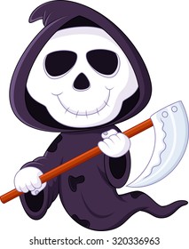 Cute cartoon grim reaper