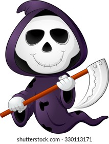 Cute cartoon grim reaper