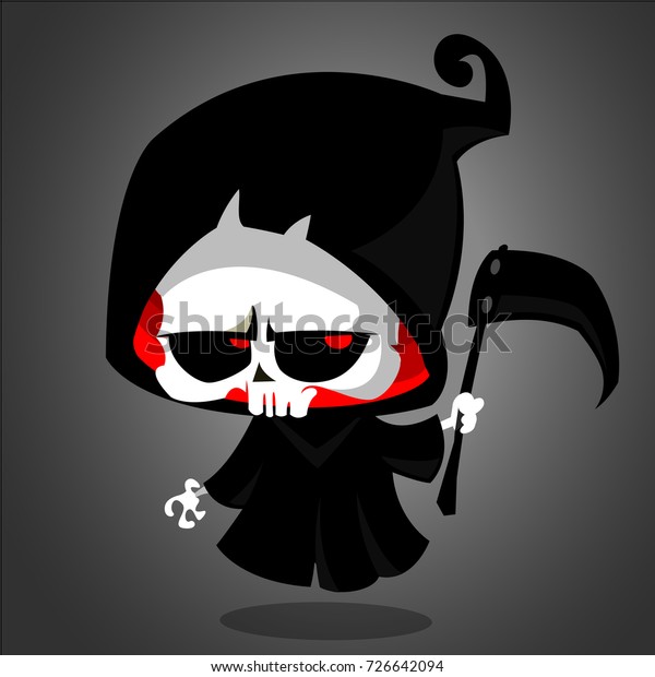 Cute Cartoon Grim Reaper Scythe Isolated Vector De Stock Libre De Regalías 726642094 4471