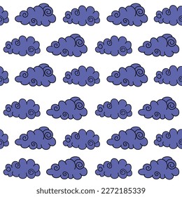 Cute cartoon groovy rainbow sun cloud sticker vector seamless pattern. Hippie retro background illustration