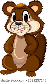 Cute cartoon groundhog full-length full-face suitable for banner flyer with Groundhog Day Vector