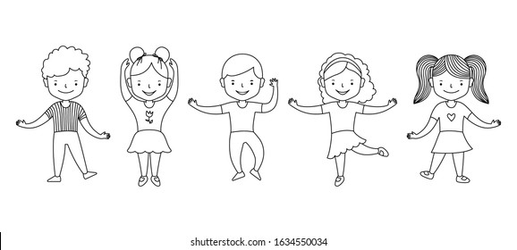 Children Clipart Black White High Res Stock Images Shutterstock