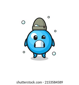 cute cartoon gum ball with shivering expression , cute design