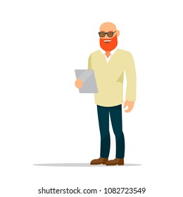cute cartoon guy with beard and glasses

