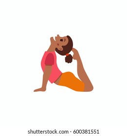 Cute cartoon gymnastics for children and healthy lifestyle sport illustration. Vector happy African kids fitness exercise and yoga asana colorful design