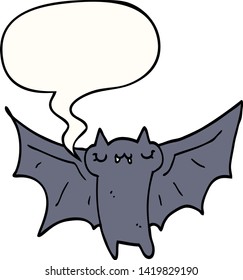 cute cartoon halloween bat with speech bubble