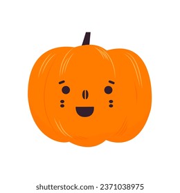 Cute cartoon Halloween, pumpkin. Halloween characters vector in flat style.