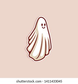 cute cartoon Halloween Smiley Ghosts vector illustration - Vector