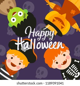 Cute Cartoon Halloween vector.