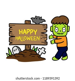 Cute Cartoon Halloween vector.