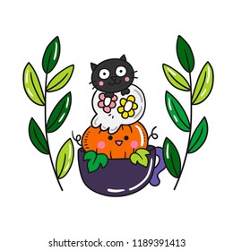 Cute Cartoon Halloween vector.