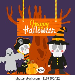 Cute Cartoon Halloween vector.