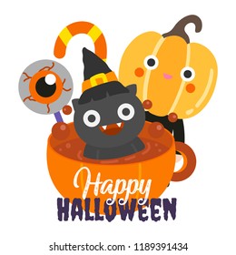 Cute Cartoon Halloween vector.