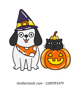 Cute Cartoon Halloween vector.