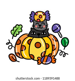 Cute Cartoon Halloween vector.