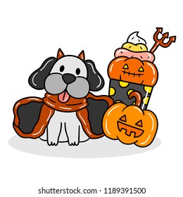 Cute Cartoon Halloween vector.