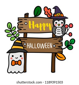 Cute Cartoon Halloween vector.