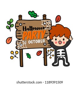 Cute Cartoon Halloween vector.