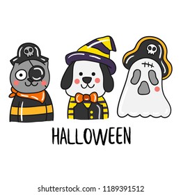 Cute Cartoon Halloween vector.