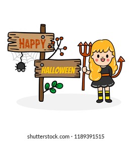 Cute Cartoon Halloween vector.