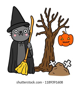 Cute Cartoon Halloween vector.