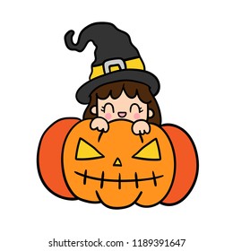 Cute Cartoon Halloween vector.