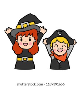 Cute Cartoon Halloween vector.