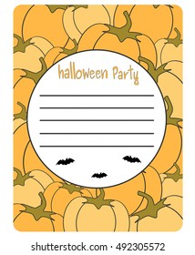 cute cartoon halloween vector card invitation 