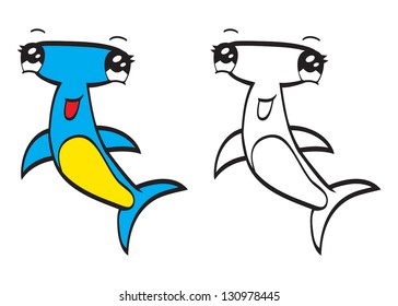 Cute cartoon hammerhead