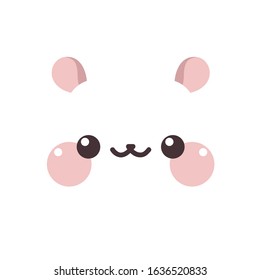 Cute cartoon hamster face. Simple vector illustration