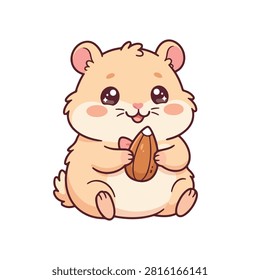 Cute cartoon hamster holding