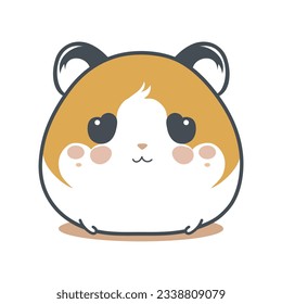 Cute cartoon hamster white