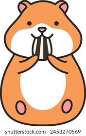 Cute cartoon hamster vector illustration