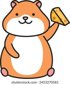 Cute cartoon hamster vector illustration