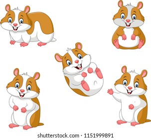 Cute cartoon hamsters collection set