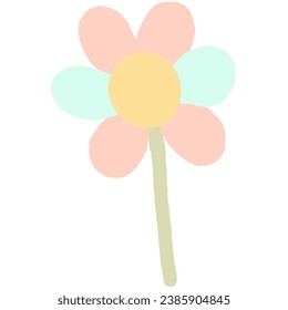 cute cartoon Hand drawn colored of simple decorative elements.