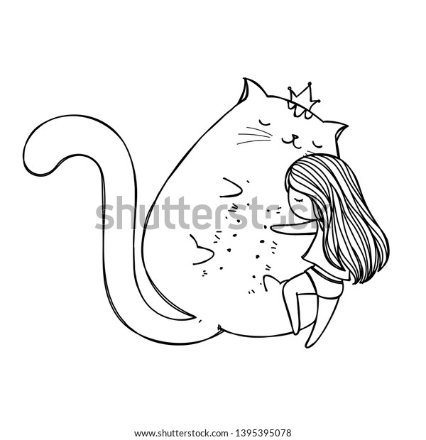 Kawaii Cute Anime Cat Girl Cat Drawing