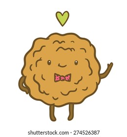 cute cartoon hand drawn funny cookie character