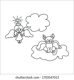 cute cartoon Hand drawn on white background