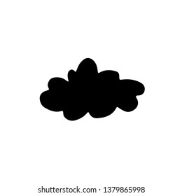 Cute cartoon hand drawn thundercloud icon. Sweet vector black and white thundercloud icon. Isolated monochrome doodle thundercloud icon on white background.