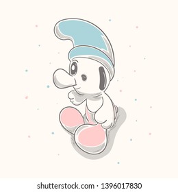Cute cartoon hand drawn vector illustration. Can be used for t-shirt print, kids wear fashion design, baby shower invitation card.