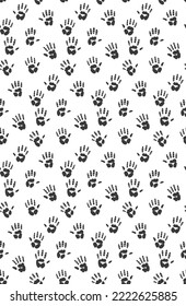 Cute cartoon handprints, seamless pattern