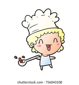 un chef alegre de dibujos animados adorables